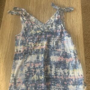 Chic Women's Tie-Shoulder Tank Top - Blue and Pink